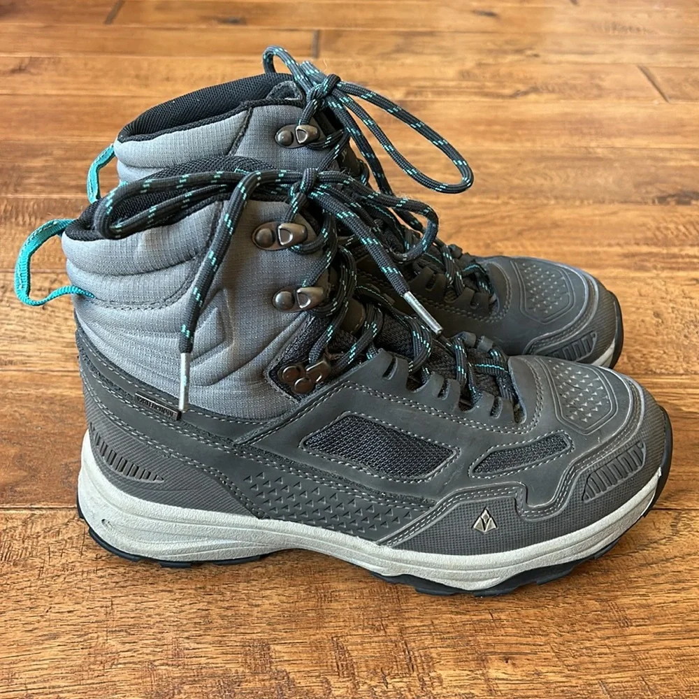 Vasque Breeze AT UltraDry Waterproof Hiking Boots Gray Teal Big Kids Size 5
